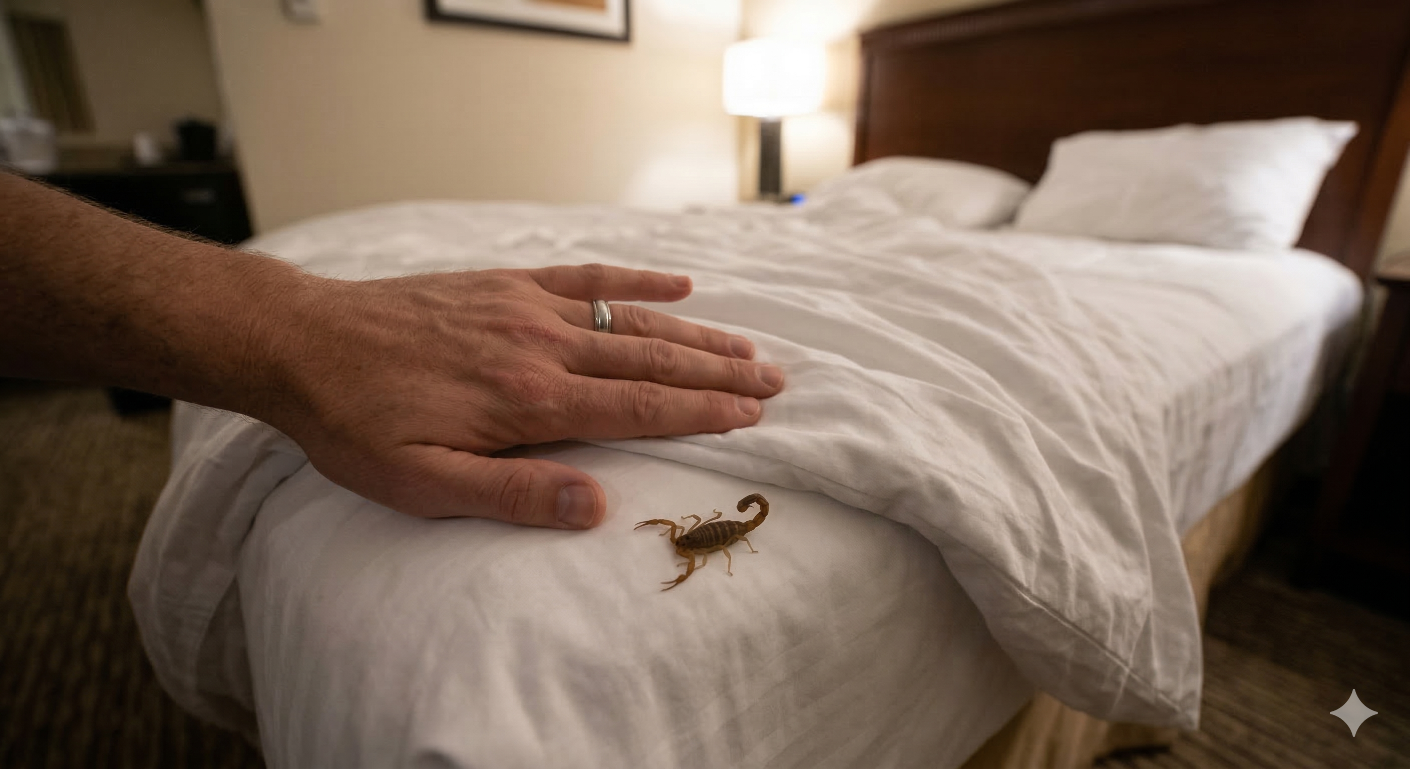 my bed bug lawyer scorpion bite at las vegas hotel gemini generated